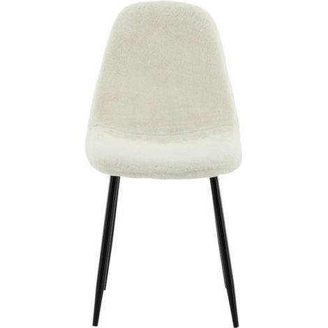 Chaise en acier et polyester teddy noir et blanc Polar (1/4)