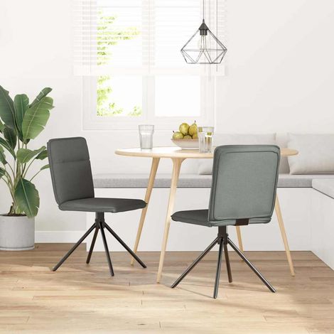 Lot de 2 Chaises à manger,Chaise de cuisine gris foncé tissu CFW15334 (1/5)