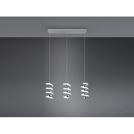LED Pendelleuchte LAOLA in 3 Stufen dimmbar Silber Chrom, Breite 62cm (1/5)