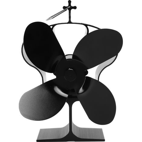 4-Blatt-Ofenventilator mit Hitzebeständigkeit, selbststartend, schwarz, Durchmesser 152 mm, LT381, Kronen-Design