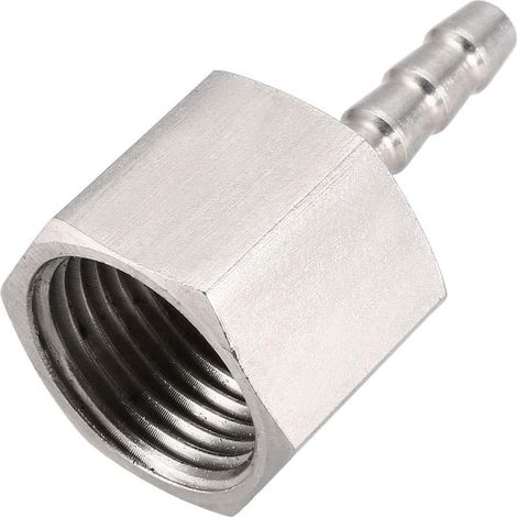 Inox Acier Barbillon Tuyau Raccord Connecteur Adaptateur 6mm Barbelé x G1/2 Femelle Tube 1Pcs (1/3)