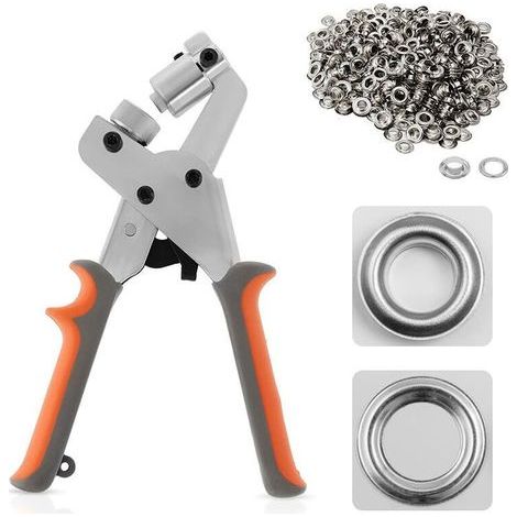 Pince À Œillets Pour Bâche, Pince À Œillets Avec 300 Œillets De 10 Mm, Pince À Œillets Pour Bâche, Tissu, Cuir, Carton, Affiches, Bannières Et Plus Encore. (1/5)