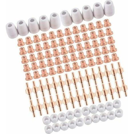 100 PCS Plasma Tip Buse électrode,Plasma Decoupe Electrode Tip Buse,Air Decoupe au Plasma Consommables,Decoupeur Plasma pour LG-40 PT-31 CUT40 CUT50,de