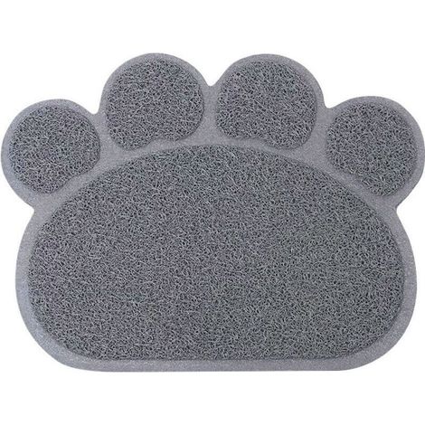 Tapis pour Chat Bac à Litière,Imperméable PVC Litière Paillasson, Tapis de nourriture,Tapis pour Bac à Litière Pour Chats Chiens Chiots Taille,30 x 40 cm(gris) (1/4)