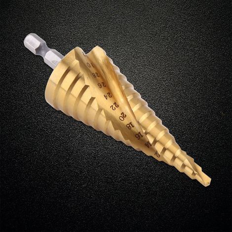 1pc Foret à Gradins en Acier Rapide Revêtu Titane, Tige Hexagonale pour Outils Électriques 4-32mm
