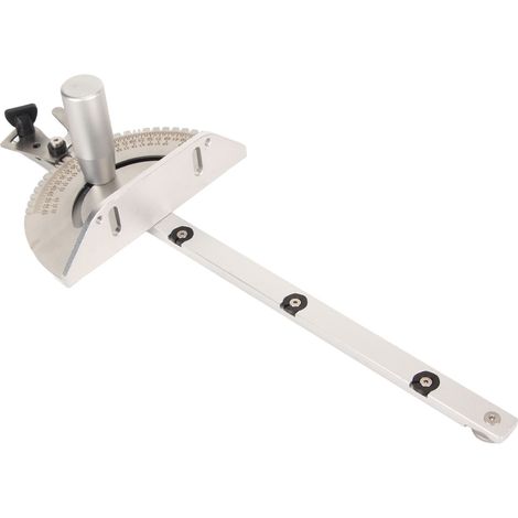 Guide universel de scie à table en aluminium, butées d'angle 27°, compatible scie circulaire, scie à ruban et défonceuse, précision réglable pour coupes d'onglet. (1/5)