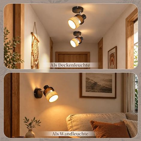 ZMH LED Plafonnier trois lampes noir idéal pour l'éclairage des couloirs et des cuisines culot E14 rétro matériau métallique rotation à 350° convient aux chambres et aux salons (ampoule non incluse) (1/5)