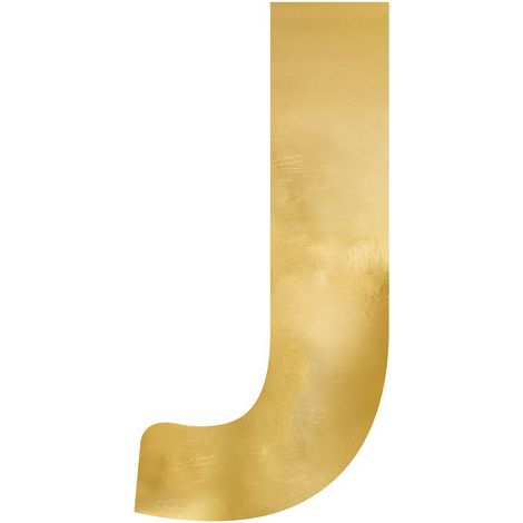 Letra de espejo ''J'', dorada, 30x61 cm (1/3)