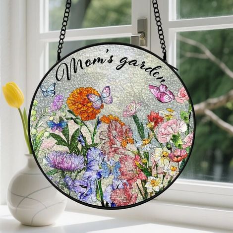 Capteur de Soleil en Vitrail Décoration Spirituelle pour Maison 9cm (1/4)
