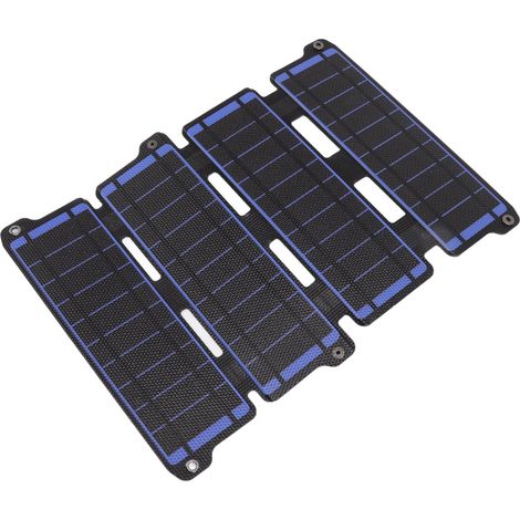 Faltbares monokristallines Silizium-Solarpanel mit 2 USB-Ausgängen, flexibles ETFE-Solarpanel, 14 W, 5 V, Blau (1/5)