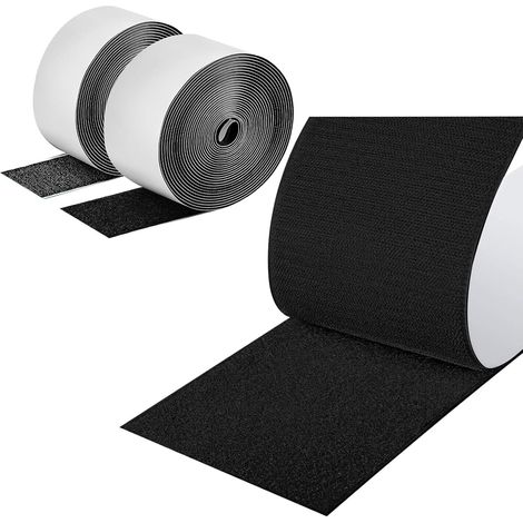 Extra starker selbstklebender Klettverschluss (5 cm x 6 m), doppelseitiger Klettverschluss zum Aufnähen, extra groß, ideal für Sofa und Bastelarbeiten. (1/5)