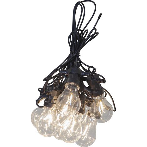 Star Trading Guirlande lumineuse Circus Filament, Transparent, LED, Blanc chaud, Extérieur, 4,05 mètres
