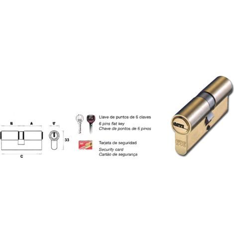fac cilindro europerfil seguridad 70p 30x40 r 13.5  laton 23010