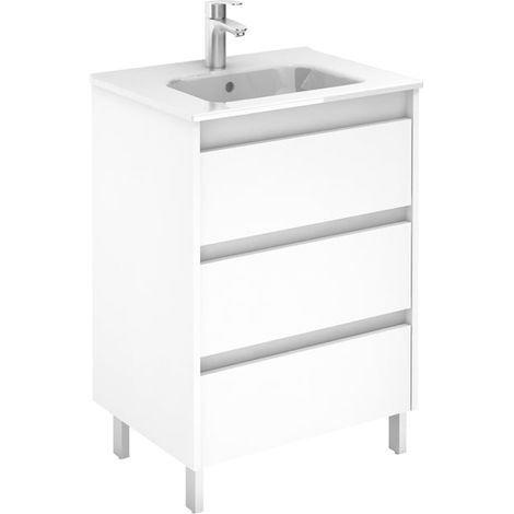 ROYO SANSA Mueble de Baño con Lavabo 3 Cajones Blanco Brillo - Medida: 60 cm - ref: C0072556 (1/2)
