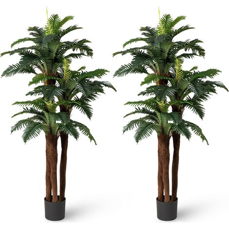 Set di palme artificiali con foglie regolabili, 191 cm