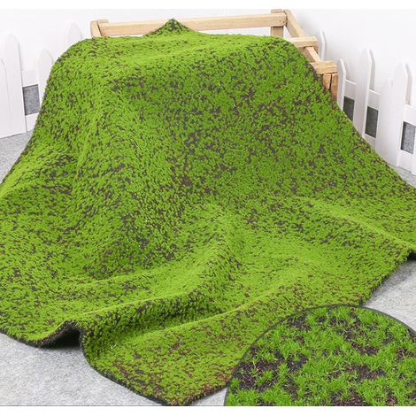Gazon de mousse artificielle, tapis de mousse artificielle 100 x 100 cm, tapis décoratif en fausse mousse pour intérieur et extérieur (1/5)