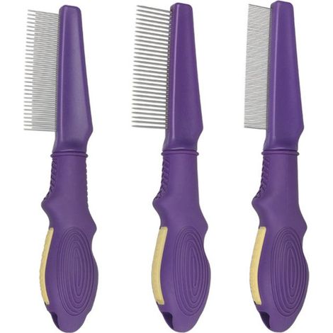 Pettine per animali domestici in tre parti, ideale per la toelettatura di cani e gatti a pelo lungo e corto, con denti in acciaio inossidabile per rimuovere nodi e grovigli. (1/5)