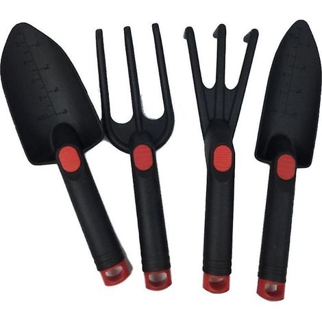 Ensemble de 4 mini outils de rempotage avec manche en bois, pelle, râteau, pelle multifonctionnelle pour bonsaï domestique (1/3)