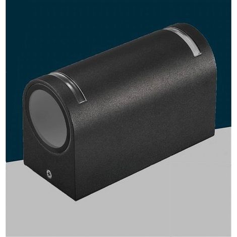 TrAdE Shop Traesio - Applique Esterno Per Parete Facciate Giardino Lampada Up&down Gu10 Ip54 Gn-wl062 - Nero (1/5)