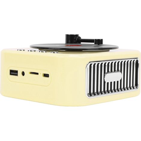 Enceinte Bluetooth style platine vinyle, look rétro et mignon, son immersif, compatible avec les cartes mémoire jusqu'à 32 Go et batterie 800 mAh. (1/5)