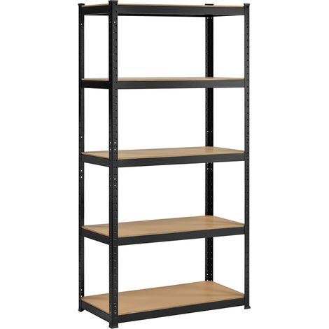 Yaheetech – Rayonnage métallique 5 niveaux – Dimensions 180 x 90 x 45 cm – Charge max 265 kg – Panneaux MDF E1 – Montage sans vis pour garage et entrepôt