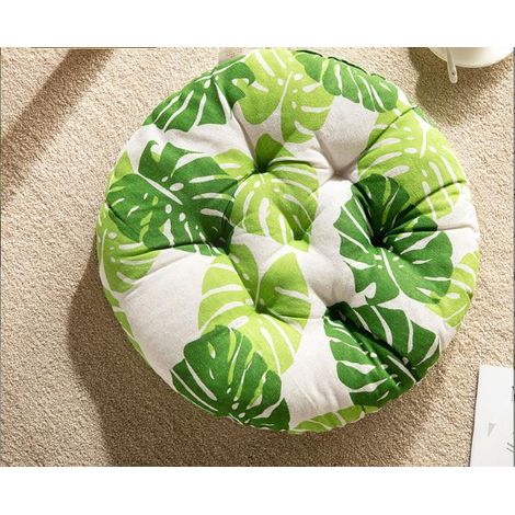 Rundes Stuhlkissen aus Bambusblatt, gepolstert, 40 cm (grün) – 40 x 8 cm (1/2)