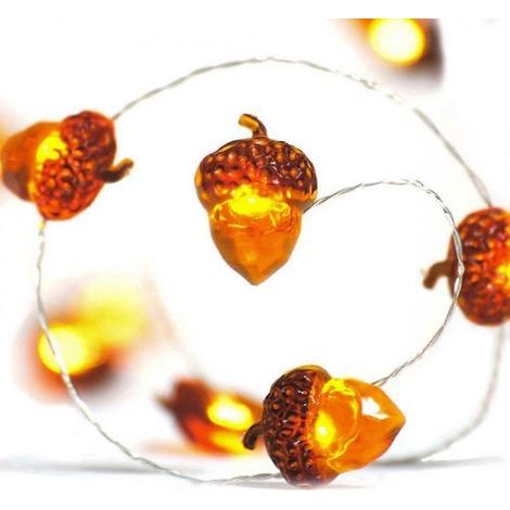 Guirlande lumineuse de Noël SDIGV en forme de pomme de pin et de gland, 2,74 m (9 pieds), 30 LED, veilleuse à piles, idéale pour la chambre à coucher. (1/5)
