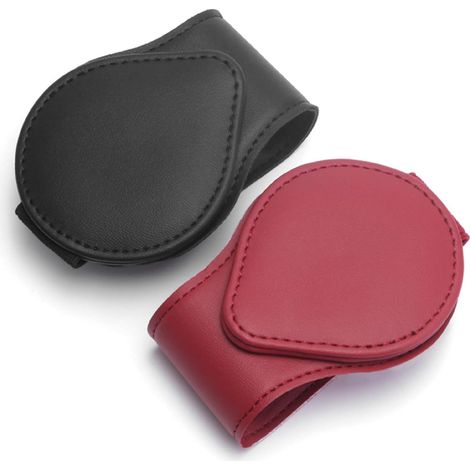 SHINING HOUSE Soporte para gafas de coche, de piel sintética, magnético, accesorio universal para visera solar, práctico soporte para visera solar de coche con adsorción (1/4)