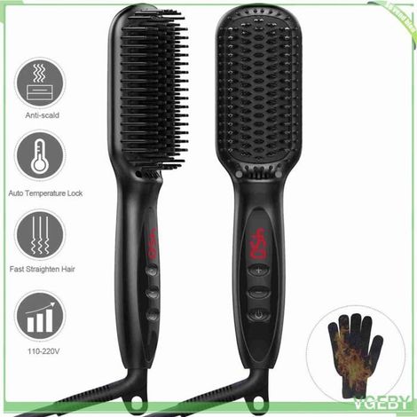Brosse à cheveux chauffante - FAFEICY - Modèle électrique - Température réglable - Arrêt automatique - Noir (1/5)