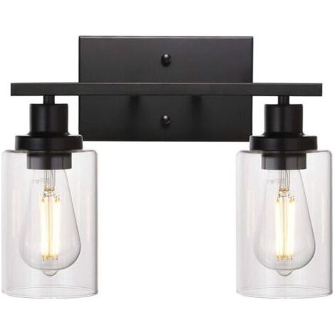 Aplique de pared negro con pantalla de cristal vintage para el baño...DESMENTIR