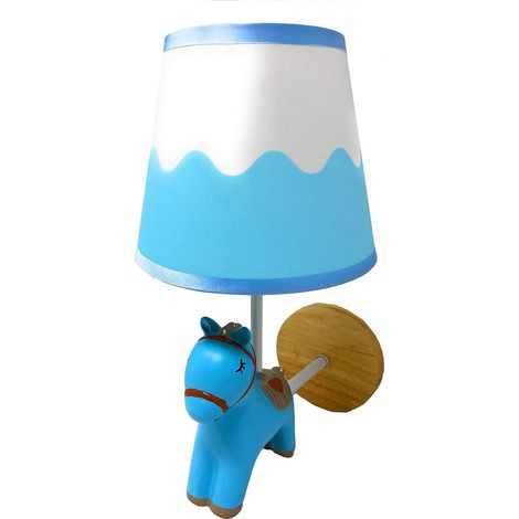 Lampada da parete per cameretta applique a muro cavallo in resina lume E27 Blu (1/2)