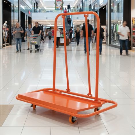 Carro de transporte para placas de yeso 1000 kg, con ruedas y frenos, naranja OKMYHOME (1/5)