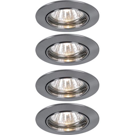 Set de 4 lampes encastrées Spots Fer Alu Eclairage rotatif Paulmann 994.47