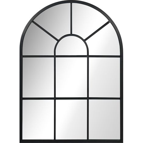 Espejo de pared decorativo 70 x 50 cm con marco metálico negro MODENUIT (1/5)