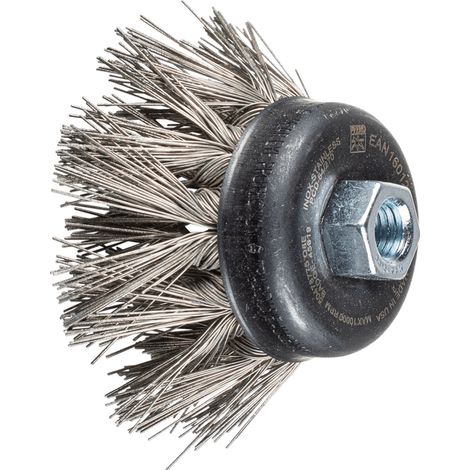PFERD TOOLS Topfbürste gezopft TBG Ø 65 mm M14 Edelstahl-Diamant-Draht-Ø 0,50mm Korn 270