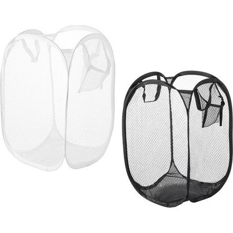 Panier à linge pliable en filet, avec poignée résistante, facile à ouvrir et à plier pour un rangement à plat (1/5)