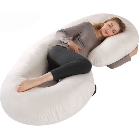 Coussin de grossesse en forme de C de 140 x 70 cm pour tout le corps-AquaForge (1/4)