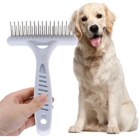Brosse de toilettage pour chien avec peigne à sous-poil, démêlante autonettoyante, pour chiots (1/5)