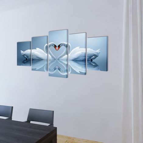 Set de toiles murales imprimées Cygnes 200 x 100 cm CFW675496 (1/3)