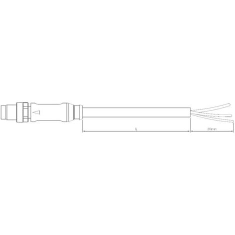 Câble de raccordement pour capteurs/actionneurs M8 mâle droit, extrémités ouvertes Pôle: 3 TE Connectivity 2273000-1 1 pc(s) W774051 (1/3)