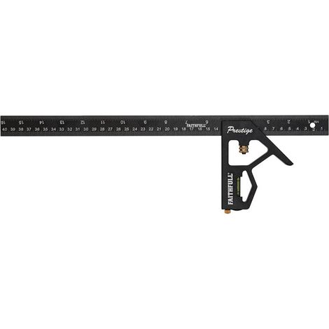 Faithfull Prestige Black Aluminum Combination Square, 400mm (16-inch), Model FAICS400CNC