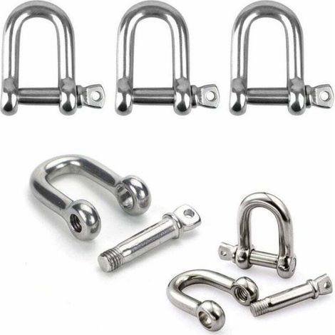 Manille inox - - M4 - 12 pièces - Acier inoxydable 304 - 21x24 mm - Capacité 100 kg (1/4)