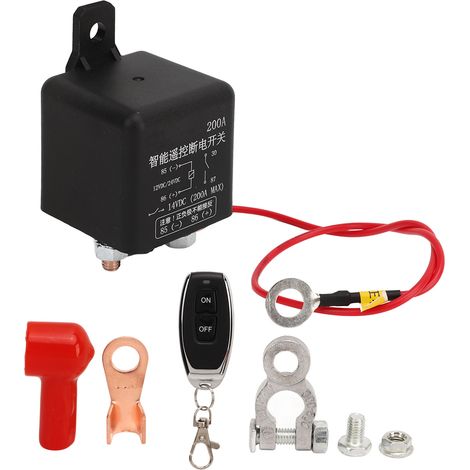 Coupe-circuit à distance 12V 2.4W 200A Interrupteur de batterie sécurisé pour voitures (1/5)