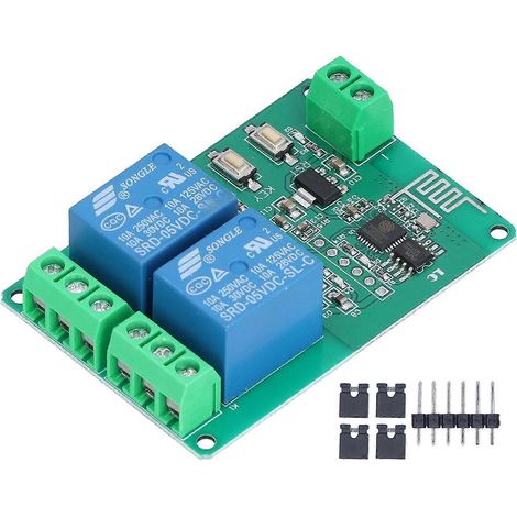 Relaismodul mit WLAN-Funkplatine, Fernbedienungsschalter, Zubehör, DC 5V 10A, ESP82662-Kanal