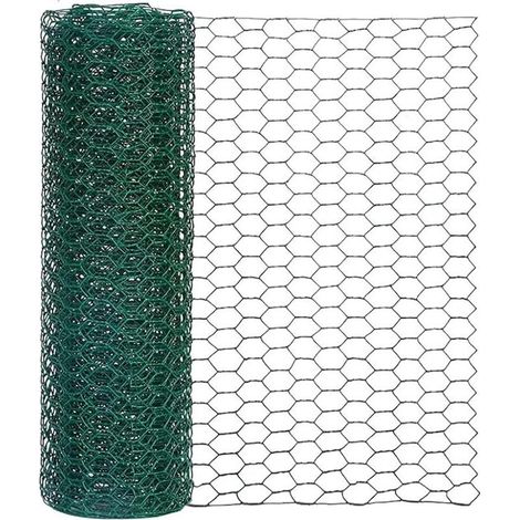 Filet pour volaille 0.4 x 2m – treillis galvanisé vert – maille 25 mm – solution légère pour jardin et bricolage (1/5)