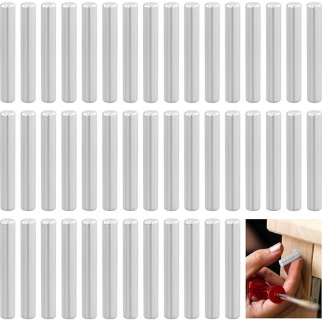 Lntyq Lot de 44 goupilles cylindriques Ø 6 x 40 mm,supports d'étagère, supports d'étagère, supports de sol,supports d'étagère, supports en acier inoxydable 304,pour portes,fenêtres,produits en bois