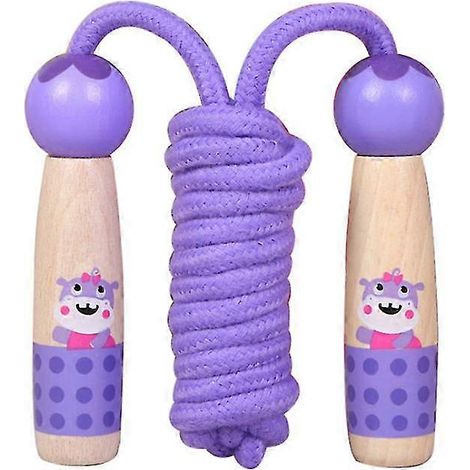 Corde à sauter réglable en bois avec poignée de 2,6 m - Article de sport pour étudiants (Violet) (1/5)