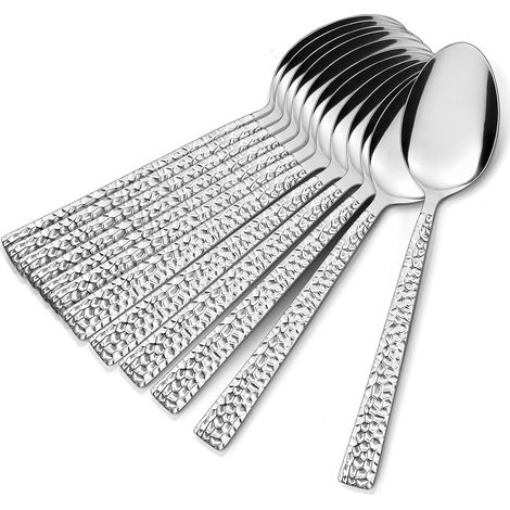 Cuillère À Soupe - Acier Inoxydable 18/0 - 20 cm - Bords Carrés - Finition Miroir - Lave-vaisselle - Lot De 12 (1/5)