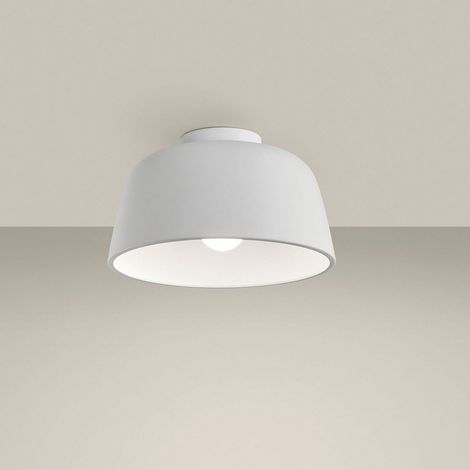 LEDS C4 Miso Ø285mm Semi Plafonnier Cylindrique Petit Blanc E27