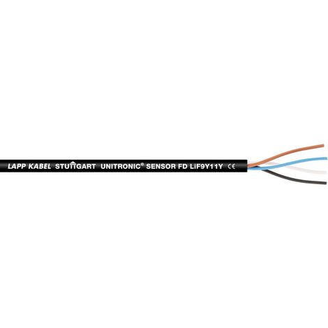 10 Meter Lapp 7038864 Unitronic Sensorleitung FD Lif9Y11Y 3x0,34 mm² I hochflexible Schleppkettenleitung I UV-beständiges Datenkabel für Schleppkette I PUR-Kabel 3 adrig l UL- Zertifizierung I Schwarz